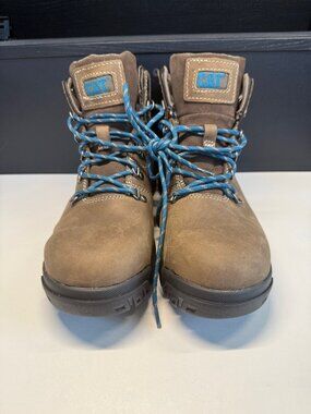 Men's Caterpillar Waterproof Steel Toe Work Boots Size 9 1/2 Wide Width